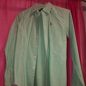 Ralph Lauren Mint Button Down Shirt Slim Fit